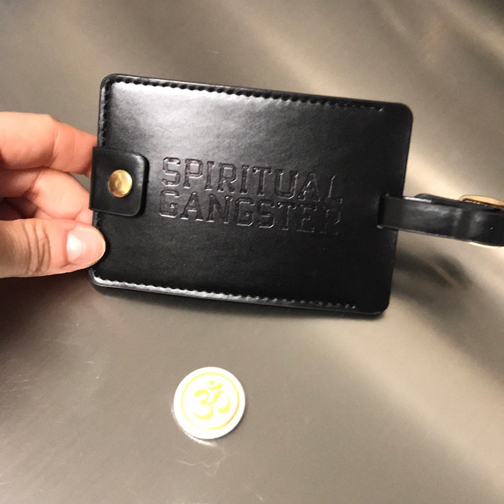 Spiritual gangster pin and bag tag